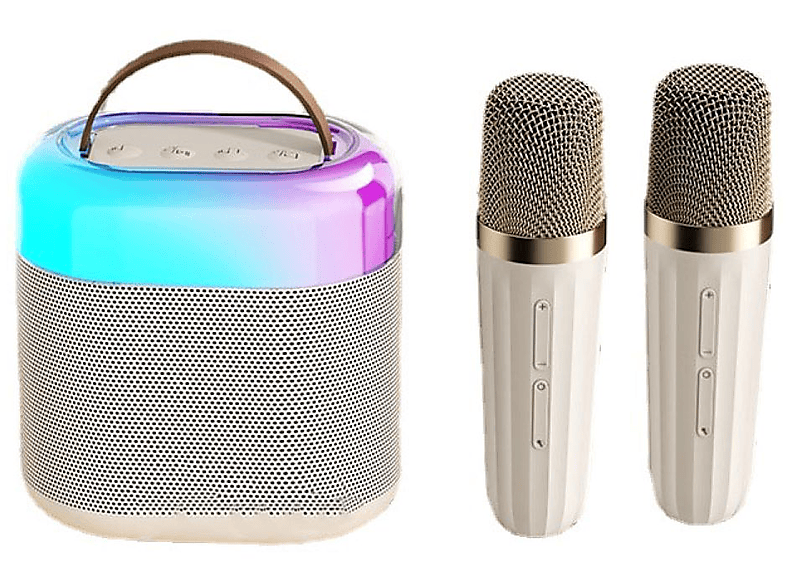 ENBAOXIN KINYO Microphone - Mikrofon und Ton in einem, AI Voice Song Ordering Lautsprecher, Weiß