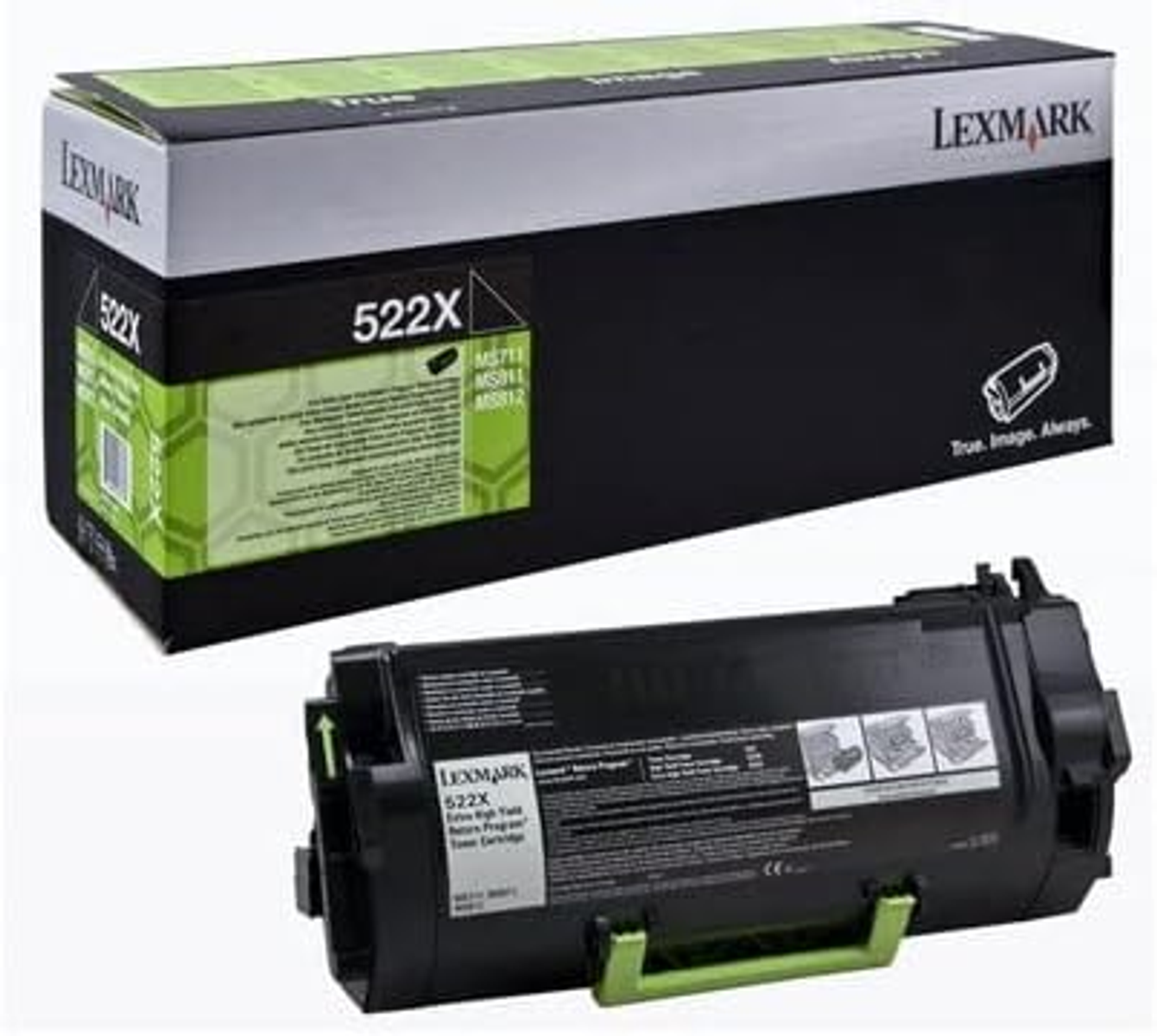 Lexmark 522X Tonerkartuschenbox und die Tonerkartusche.
