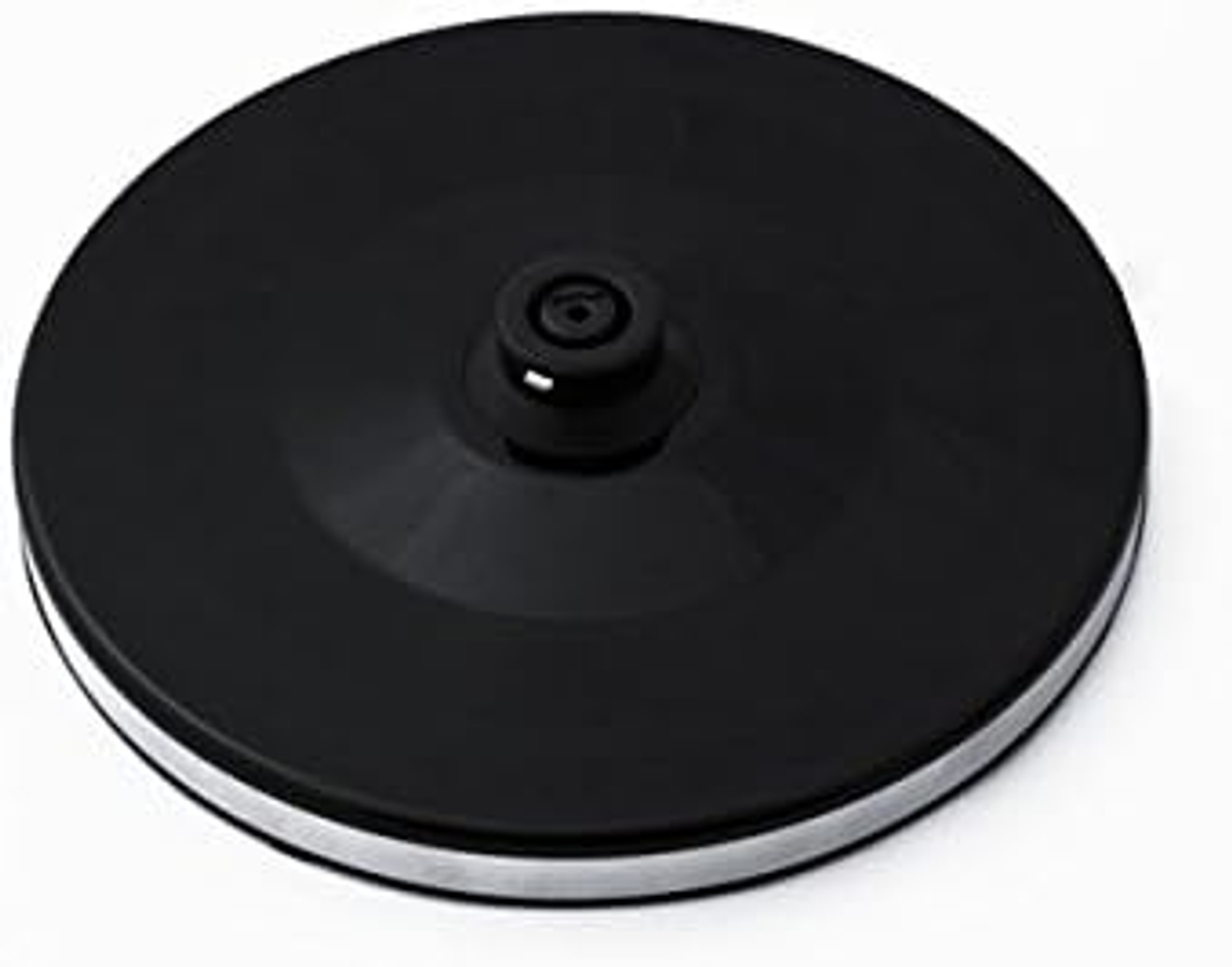 Zwarte basis van een waterkoker. Rond met een centrale connector.