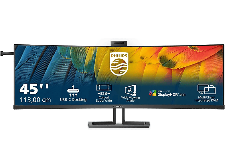 Monitor - PHILIPS Philips 6000 series 44,5" LED UltraWideDualQuadHD 75Hz Curva Negro