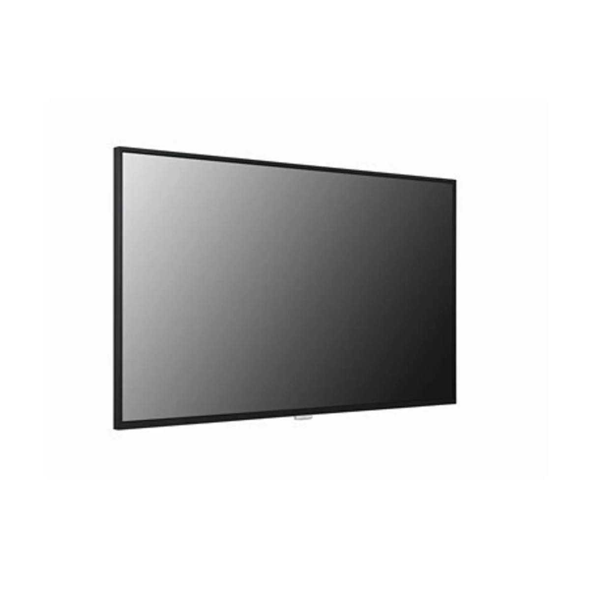 Un grande televisore o monitor rettangolare con cornice nera. Lo schermo è scuro con una leggera sfumatura.