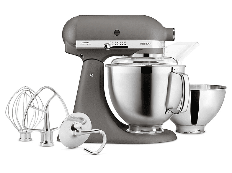 KITCHENAID Artisan 4,8 Liter - 5KSM185PSEGR Küchenmaschine Imperial Grey (300 Watt)