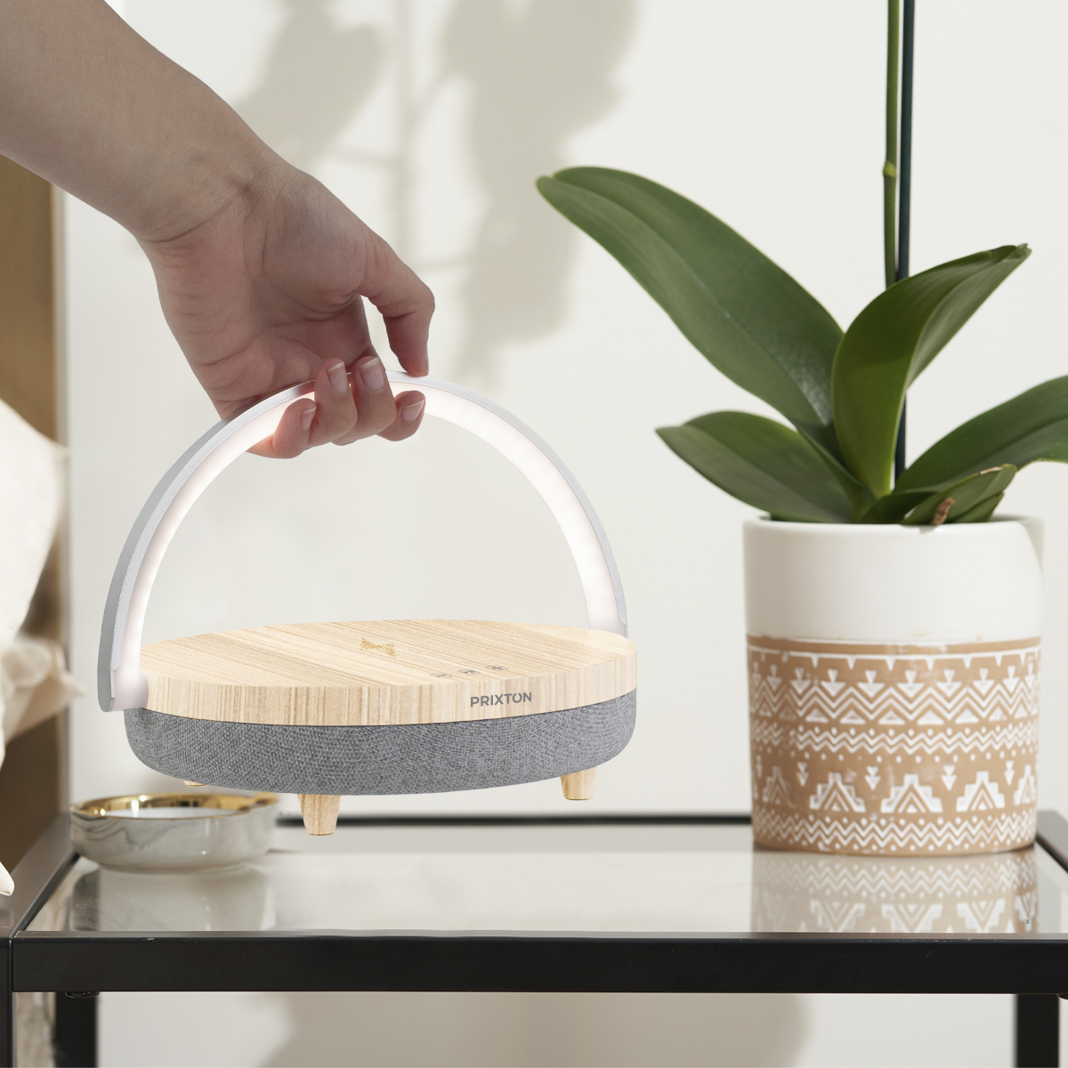 PRIXTON Speaker Light Holz Wood Bluetooth-Lautsprecher