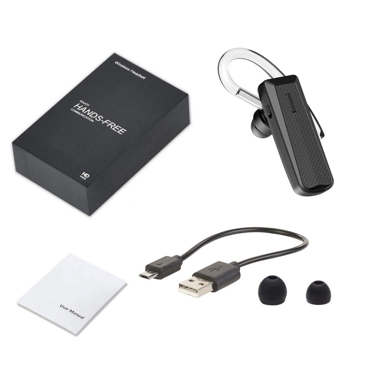 HAPPYSET Short, Headset In-ear Bluetooth Schwarz Bluetooth