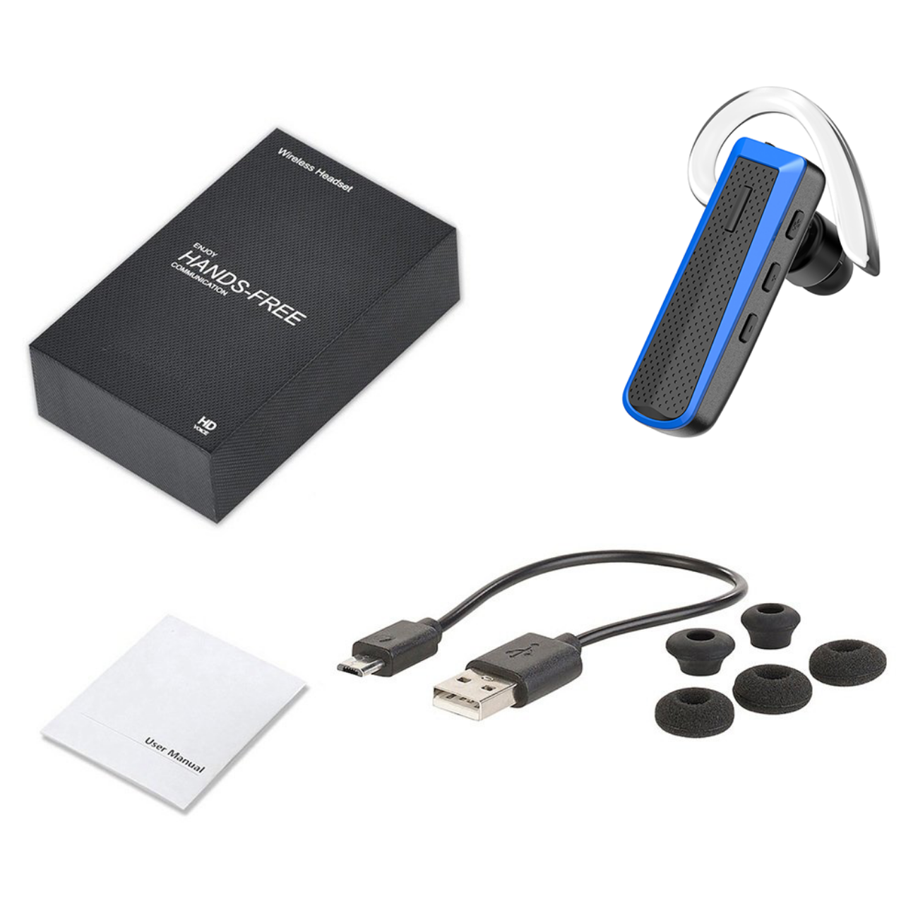 Headset HAPPYSET In-ear Bluetooth Bluetooth Blau Blue,