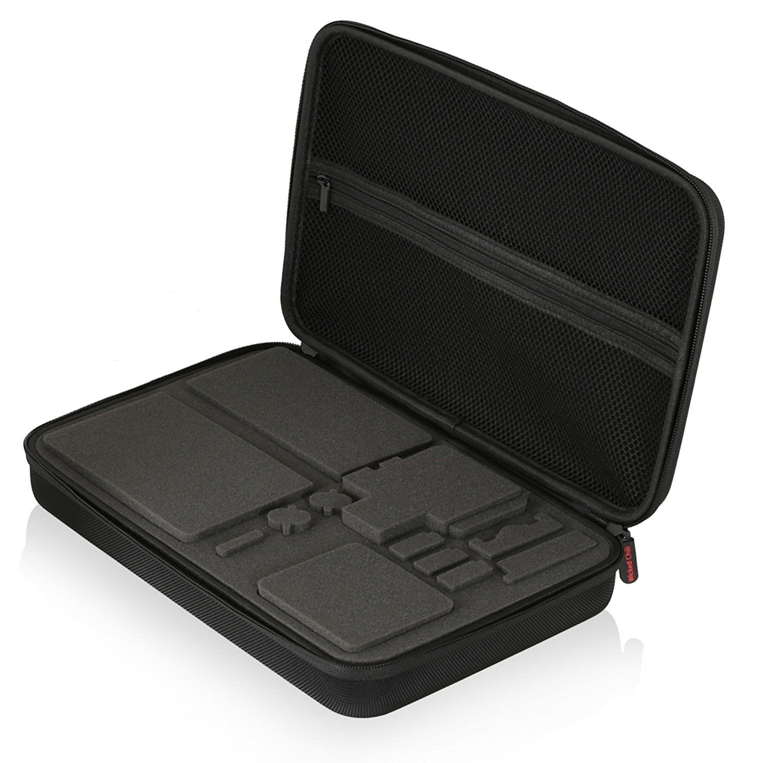 WICKED CHILI Tasche, Case, XL 12 Zubehörfach, Koffer 10 Actioncam Schutztasche, für GoPro schwarz Hero 8 11 mit 9 Tragetasche Gr