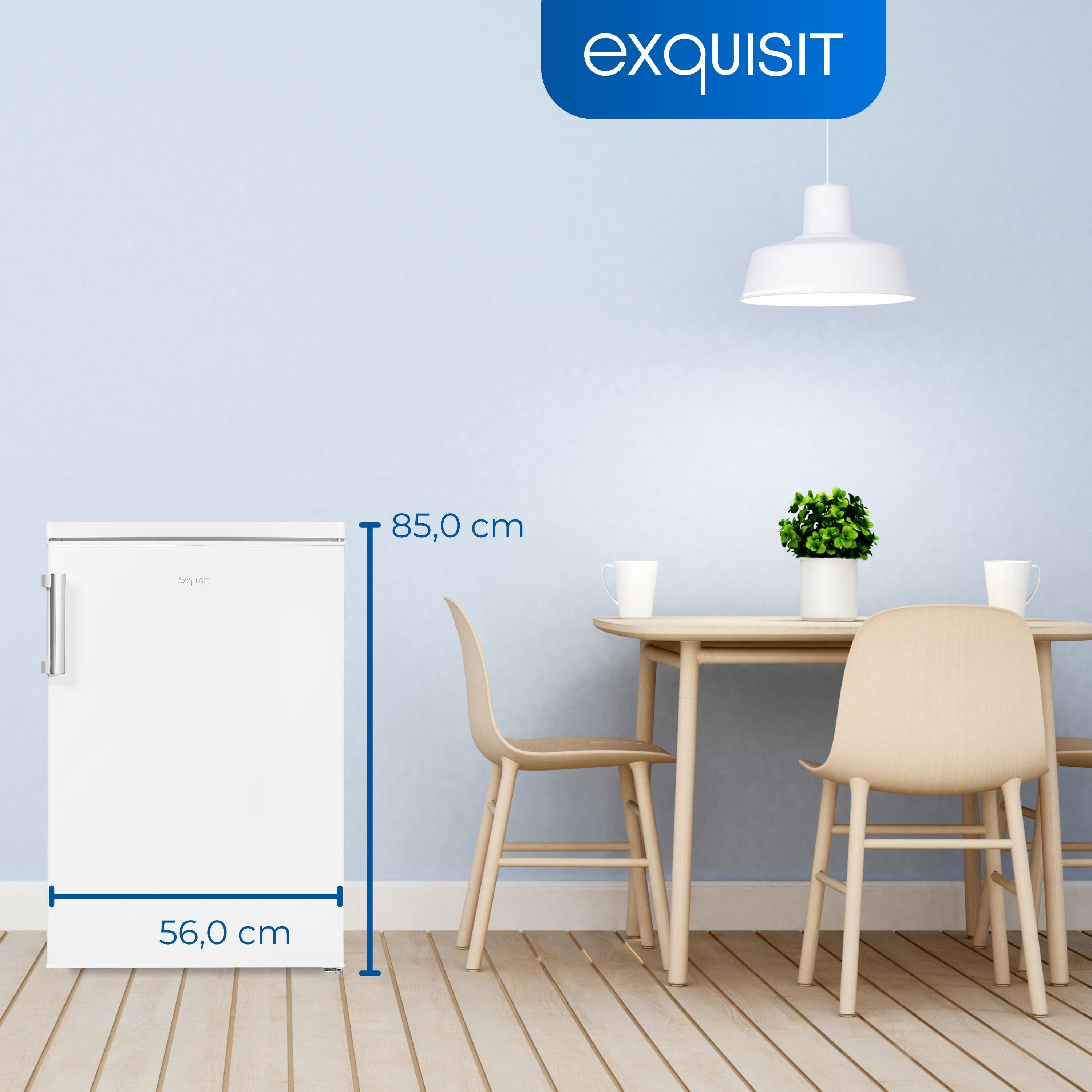 EXQUISIT KS516-4-H-010D weiss Kühlschrank 850 Weiß) D, hoch, (109,50 kWh, mm