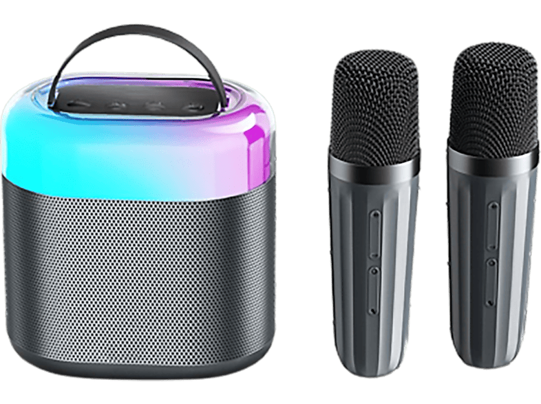ENBAOXIN Microphone und AI Ordering Voice - Lautsprecher, KINYO Grau Ton in Mikrofon einem, Song