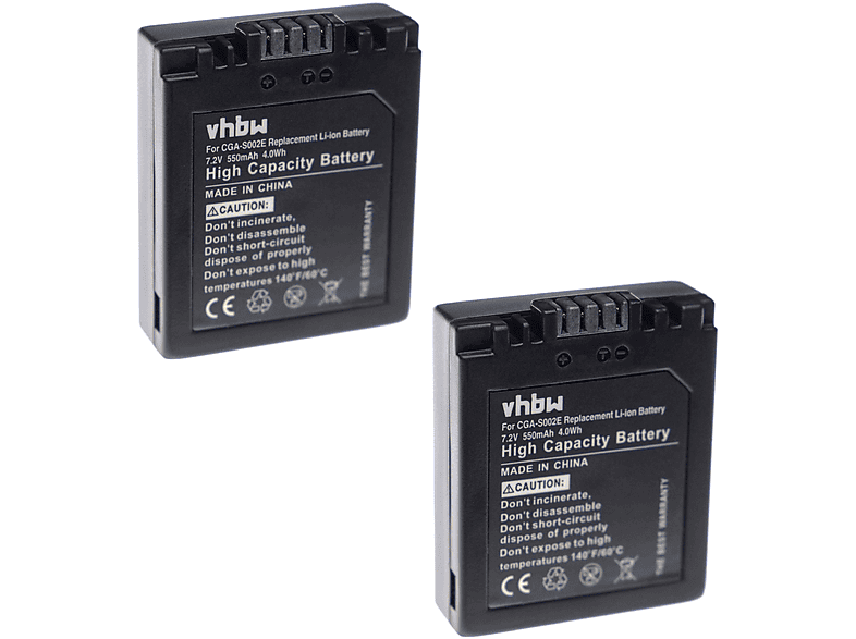 VHBW kompatibel mit Panasonic Lumix DMC-FC20, DMC-C20, DMC-FZ1, DMC-FZ10, DMC-FZ15, DMC-FZ2, DMC-FZ1B Li-Ion Akku - Kamera, 550