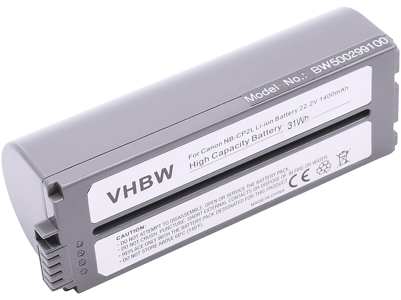 VHBW Ersatz für Canon NB-CP2LH für Li-Ion Akku - Drucker, 1400