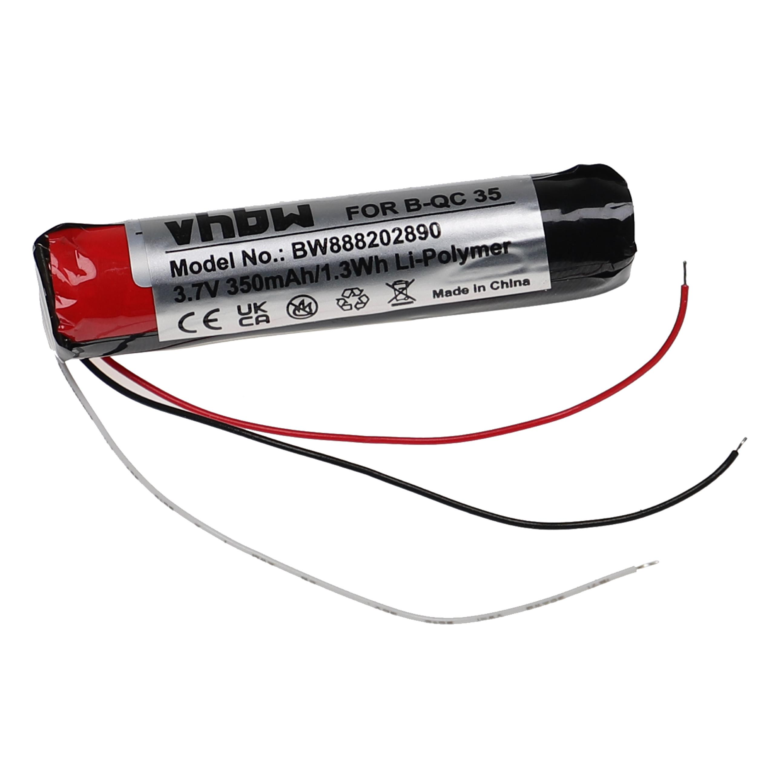 Kleine zylindrische Batterie mit schwarzen und roten Drähten. Rotes und schwarzes Etikett. Weißer Hintergrund.