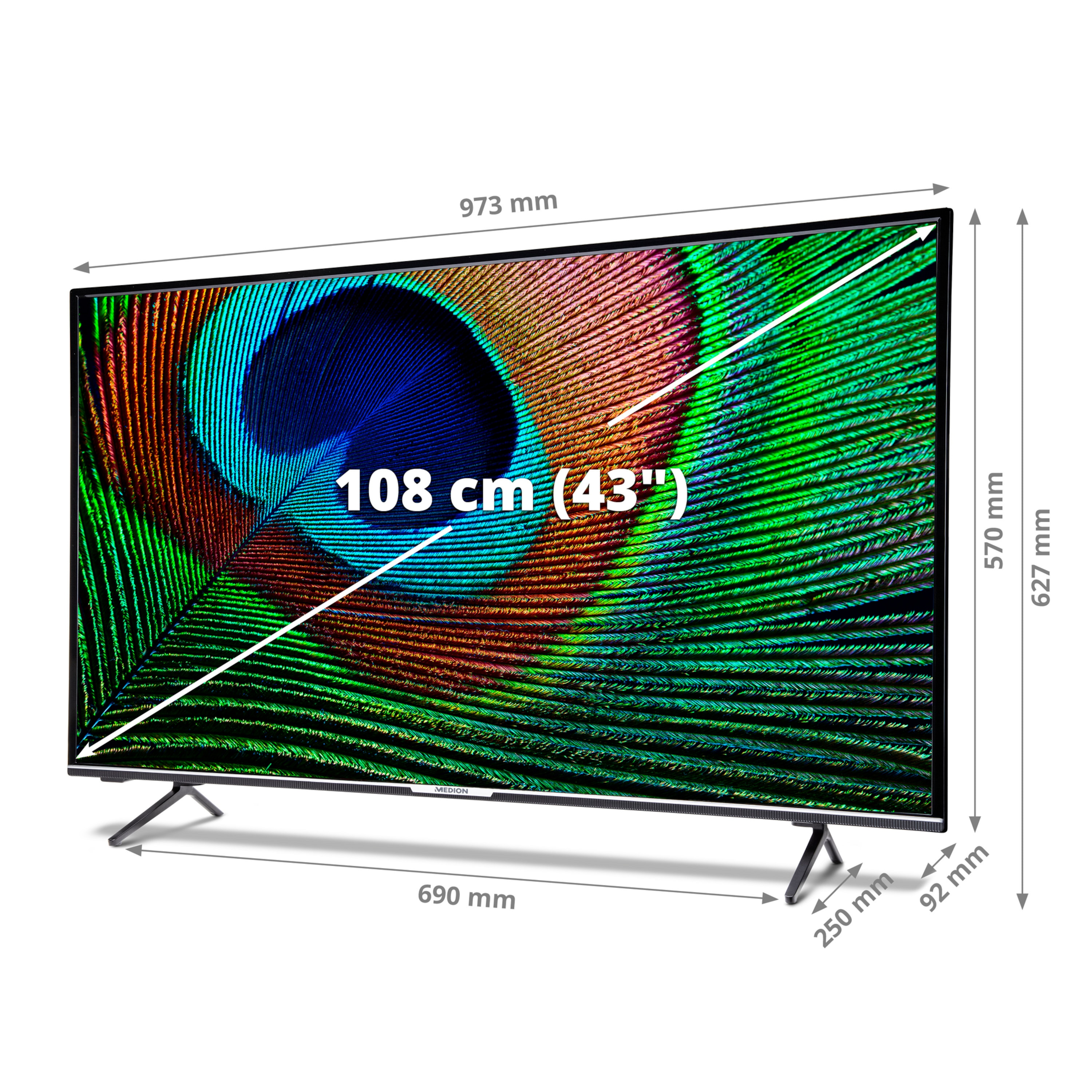 MEDION LIFE® P14371 Fernseher (Flat, Zoll cm, Full-HD, 108 42,5 / Android)