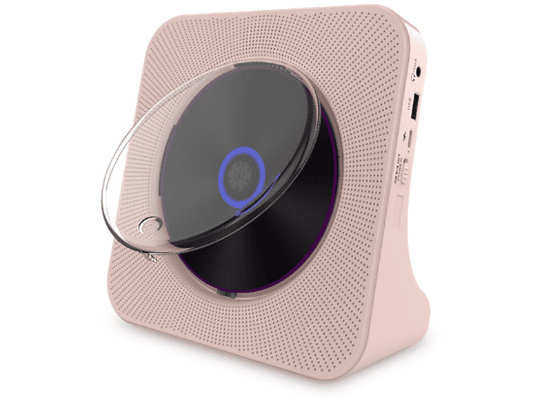 ENBAOXIN CD-Player - Bluetooth-Verbindung, Timer-Wiedergabe CD-Spieler Rosa
