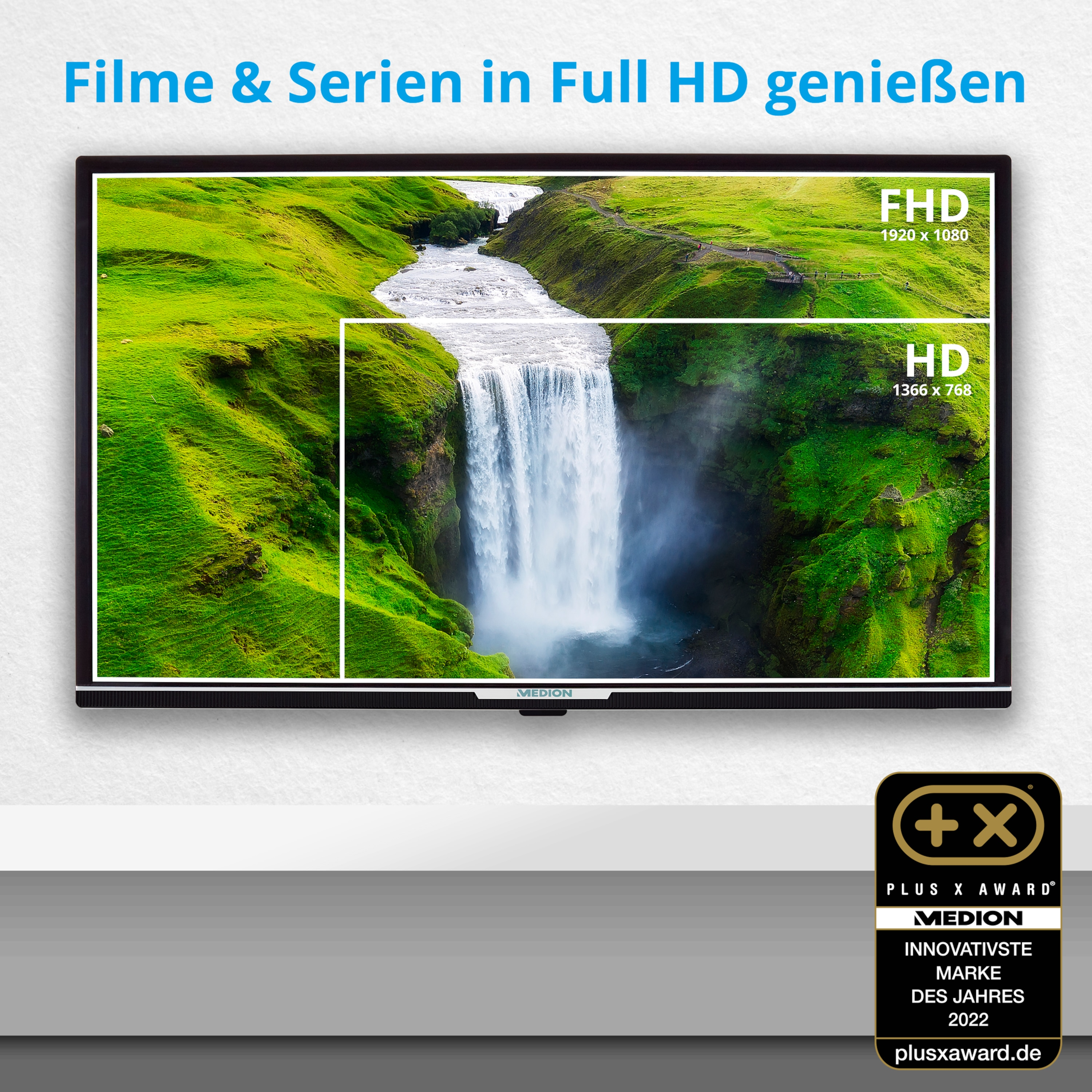 MEDION LIFE® P13242 Fernseher (Flat, / Android) Full-HD, 31,5 cm, Zoll 80