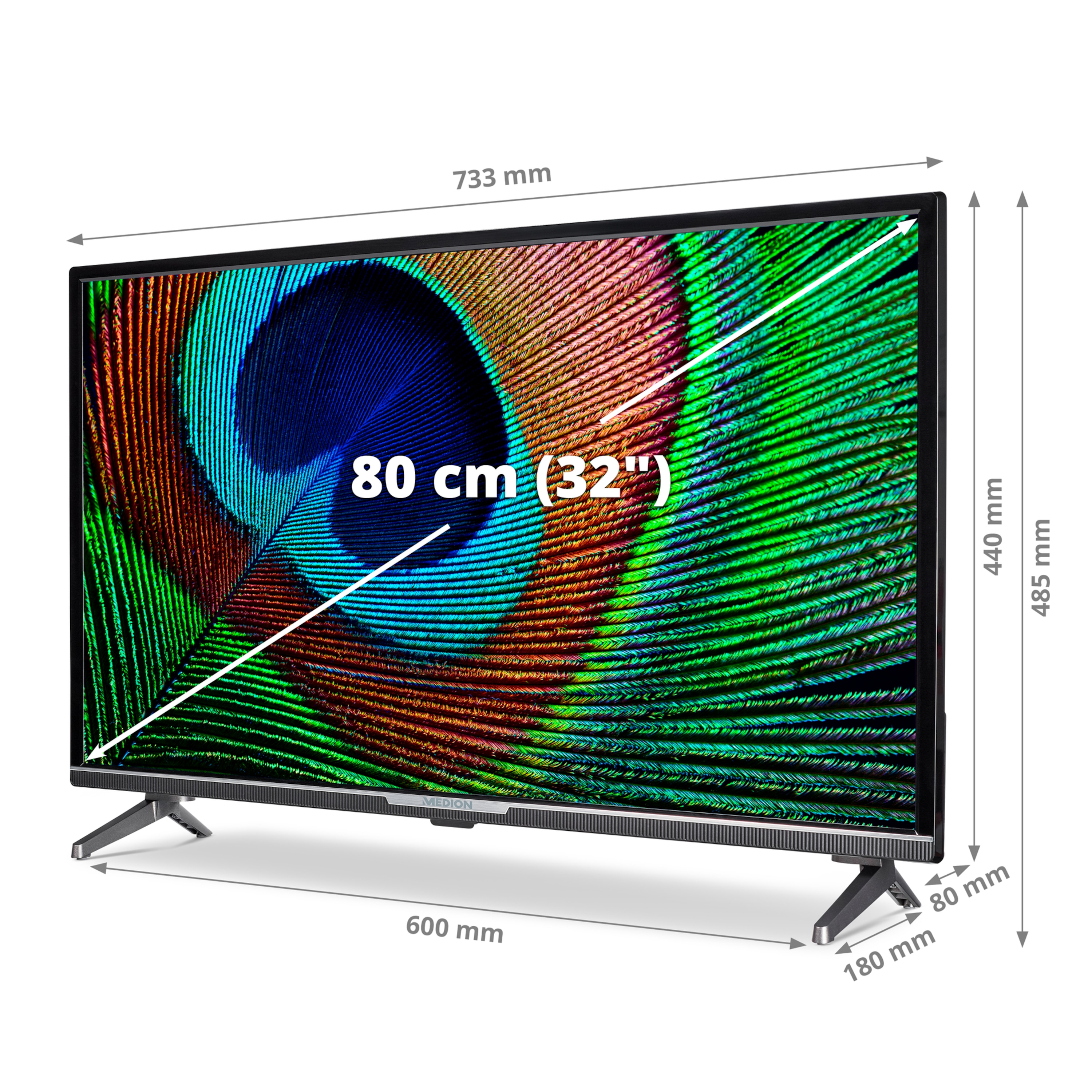 MEDION LIFE® Android) P13242 Full-HD, 31,5 (Flat, 80 cm, Fernseher Zoll 