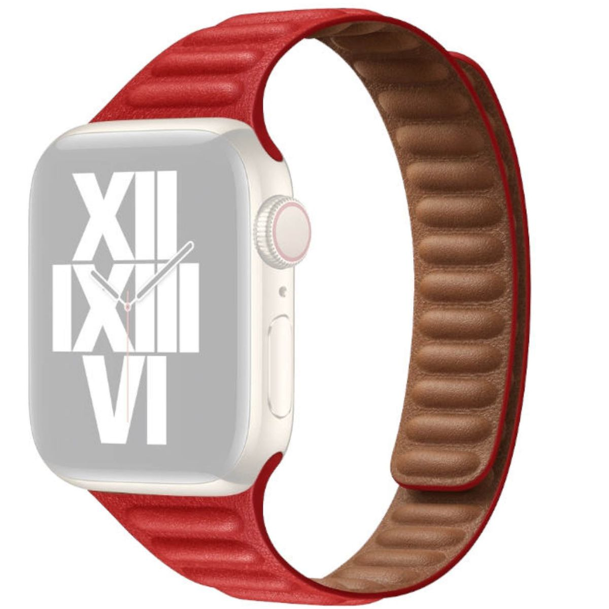 WIGENTO Magnetisches Silikon Apple, 5 9 8 Watch + 2 1 Leder 49mm 45 Rot Ultra / 42mm, Kunst / 6 7 44 SE 4 Series 1 Ersatzarmband, 3 2 / Band