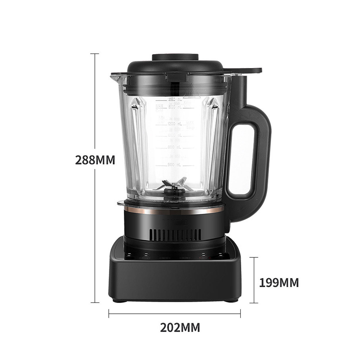 BRIGHTAKE Kocher Automatisch, geräuscharm, leistungsfähig, Schwarz zu Watt, 1.5 l) leicht reinigen Standmixer (1200