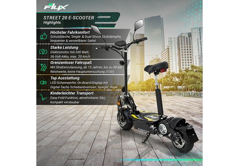 EFLUX Street 20 E-Scooter (Laufradgröße: 4 Zoll, Unisex-Rad, schwarz) |  MediaMarkt