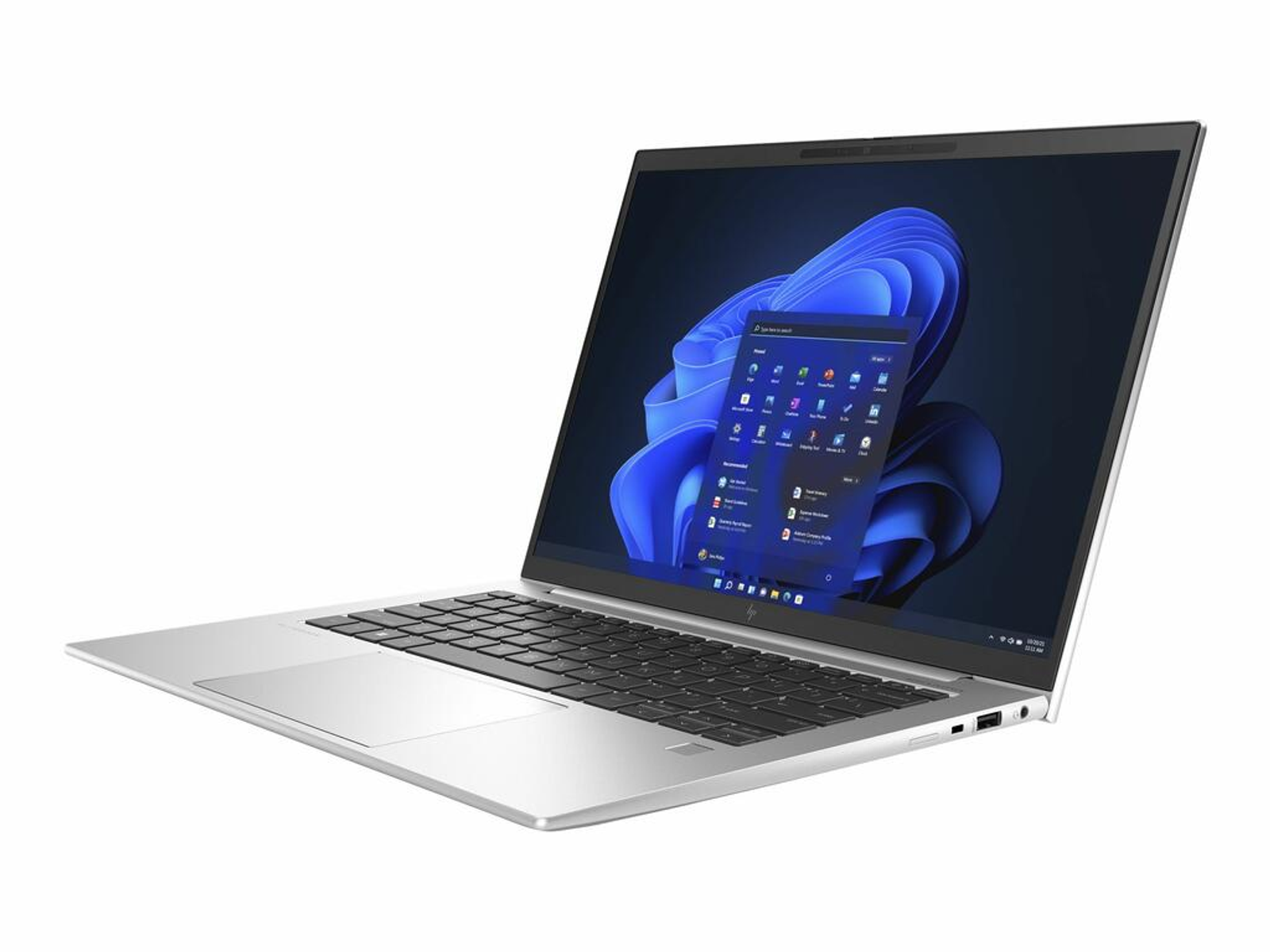 Ein silberner Laptop mit offenem Bildschirm, der eine Benutzeroberfläche auf weißem Hintergrund zeigt.