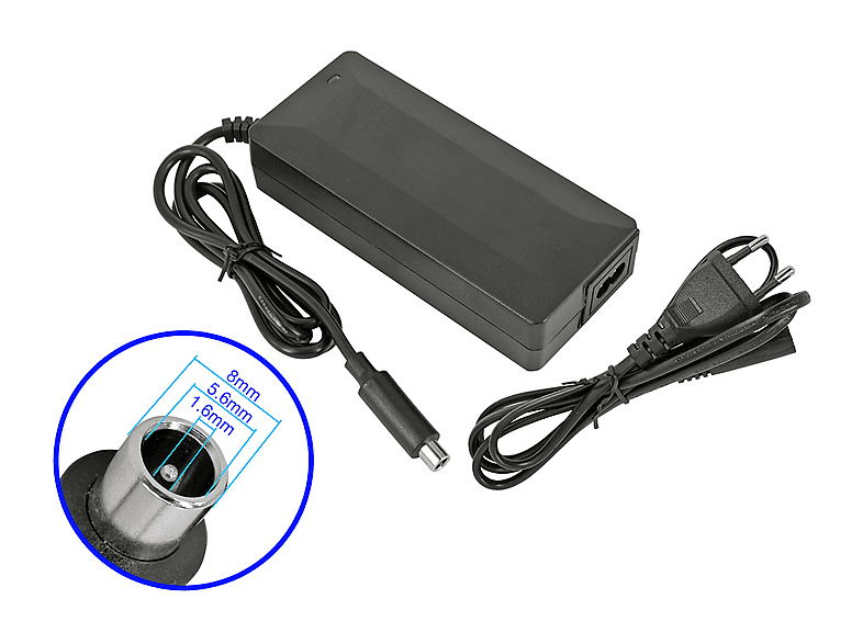 Chargeur PowerSmart 36V 2A Pour Batterie Qwic Urban 400Wh/500Wh - 90W, Fiche 3 Broches - Recharge Rapide Vélo Électrique