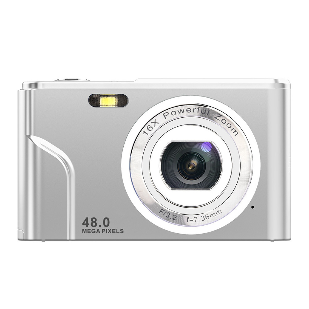 Zoom INF Digitalkamera HD Kleine Silber MP, 48 mit Digitalkamera 1080p mit 16x und 32-GB-Karte