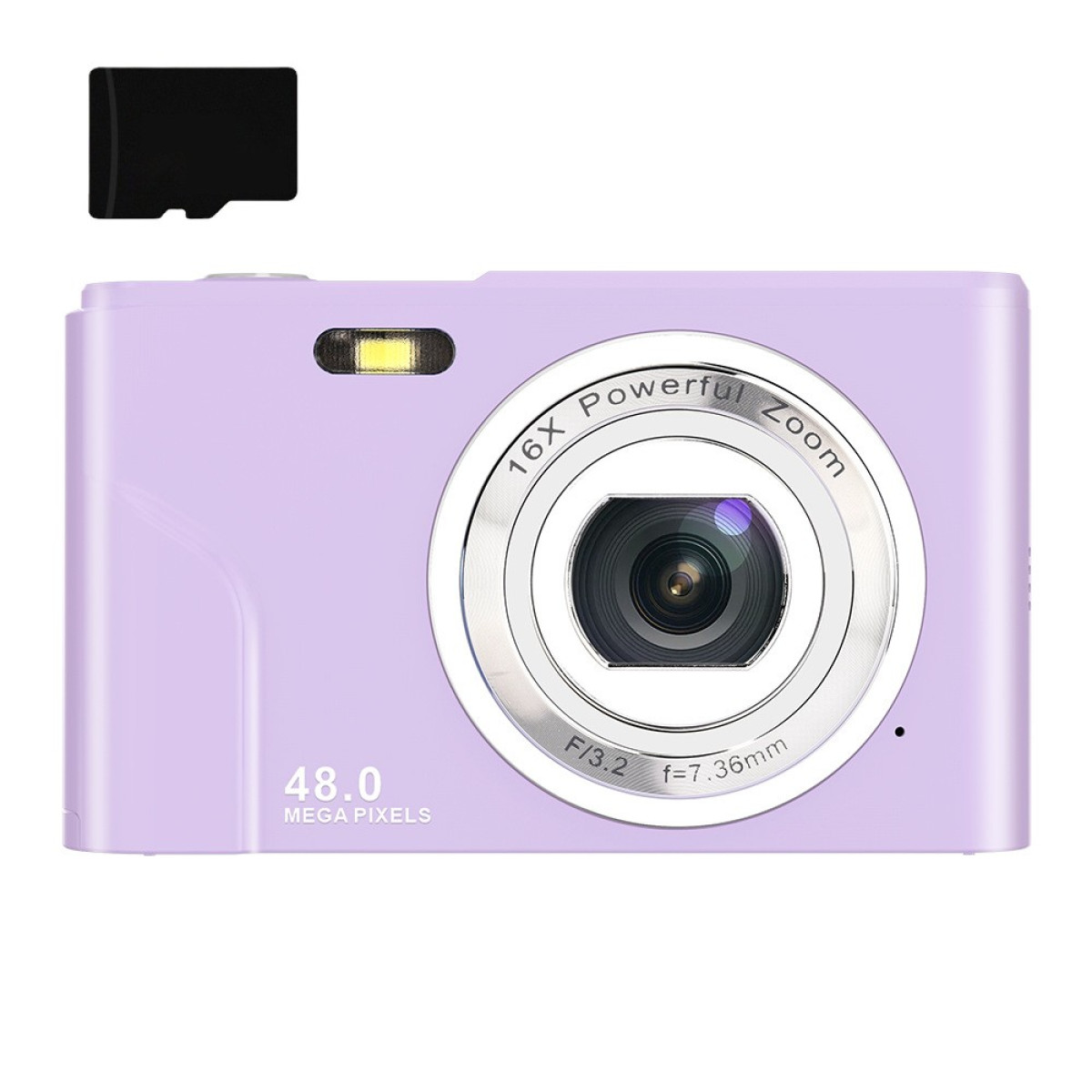 INF Kleine Digitalkamera 16x Zoom Violett Digitalkamera 1080p HD und mit 32-GB-Karte mit MP, 48