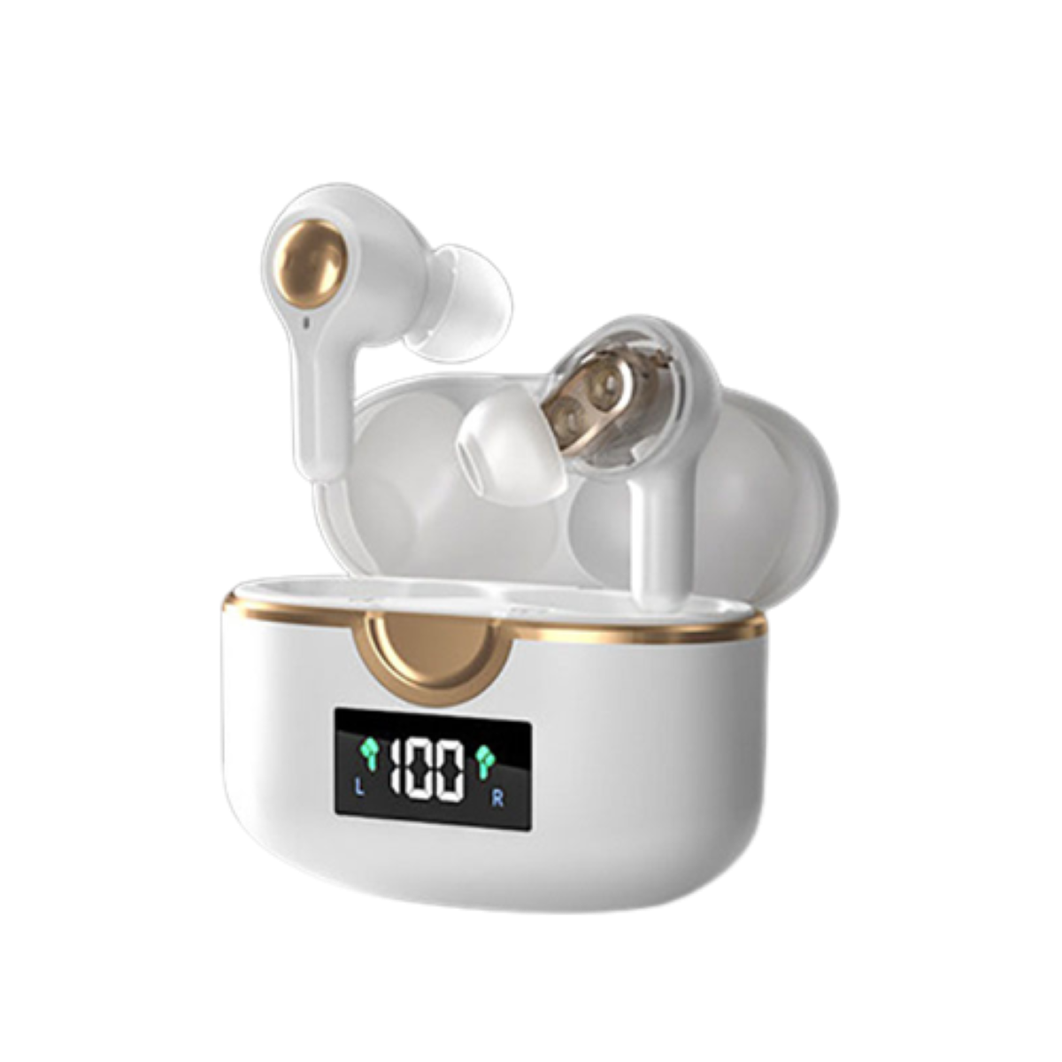 ENBAOXIN T22 Bluetooth Headset - Dual In-ear Bluetooth-Kopfhörer Tausend-Dollar-Klangqualität, Host Chip, Bluetooth Weiß