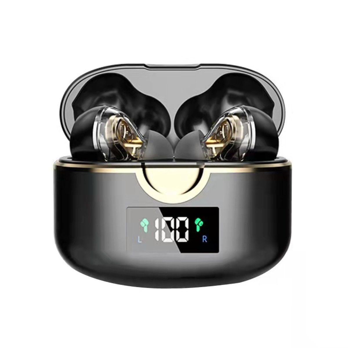In-ear Schwarz dynamischen Bluetooth 5.0-Kopfhörer Drahtlose doppeltem Kopfhörer mit INF Lautsprech,
