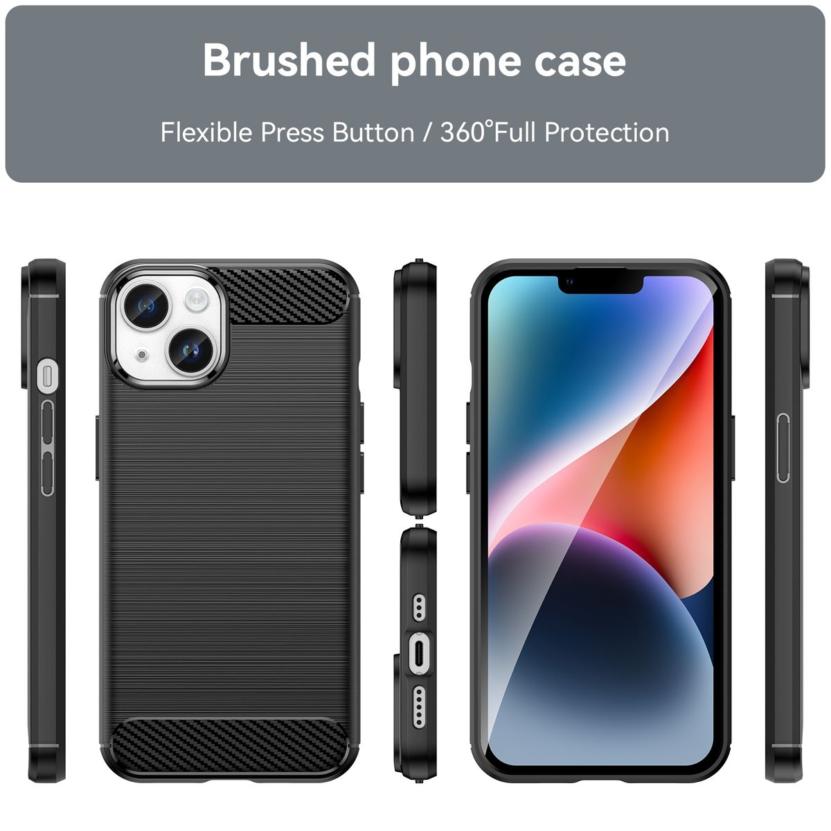 KÖNIG DESIGN Case, Backcover, Schwarz iPhone 15 Plus, Apple