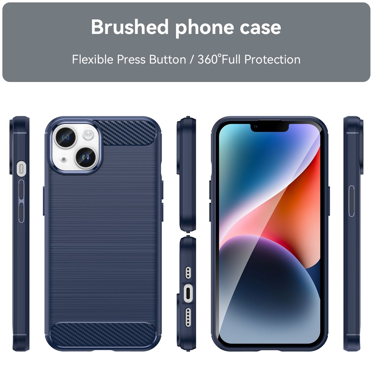 KÖNIG DESIGN Case, Apple, 15, iPhone Blau Backcover