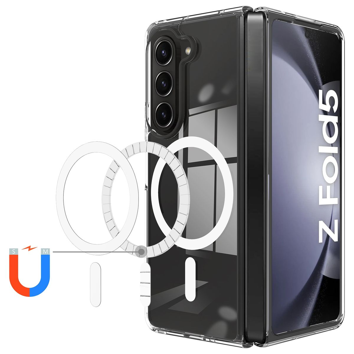 Samsung, Transparent Z Galaxy KÖNIG DESIGN Backcover, Case, Fold5,
