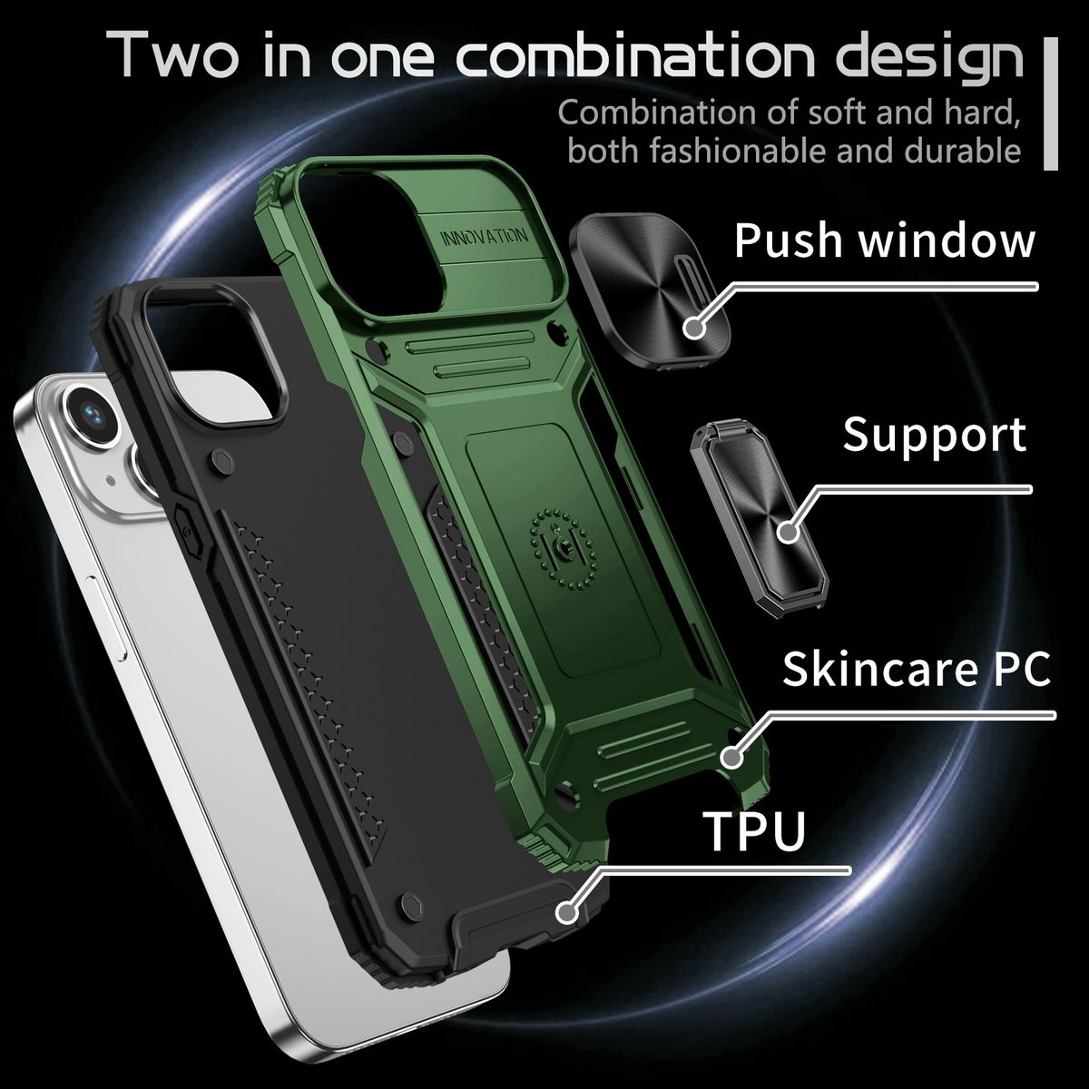 Grün 15 Case, DESIGN KÖNIG Apple, Plus, iPhone Backcover,