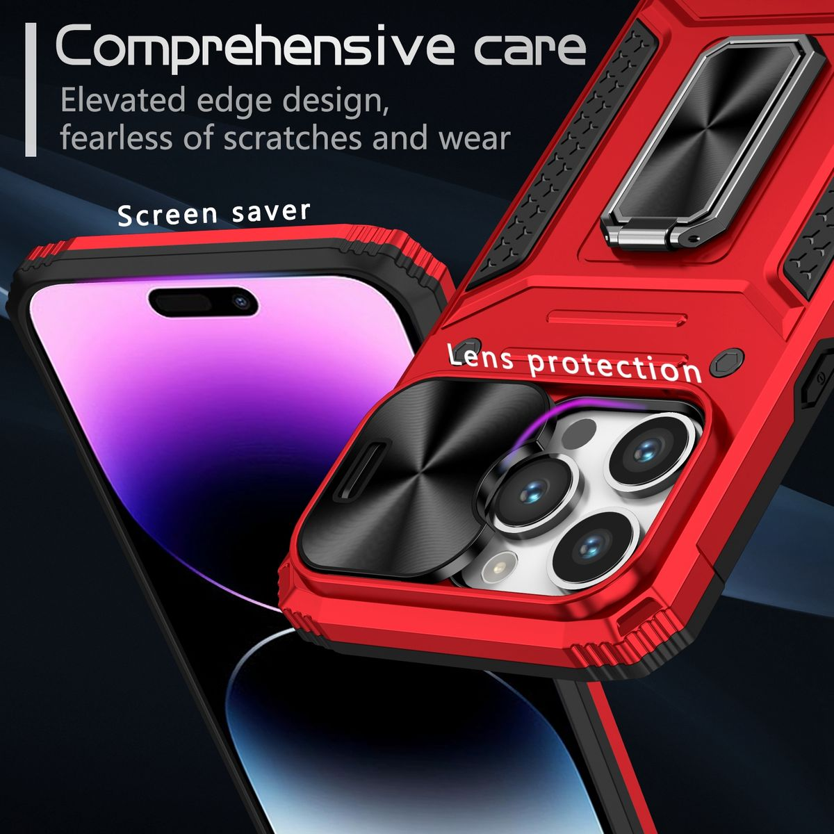 Case, DESIGN iPhone Backcover, Rot Apple, KÖNIG Pro, 15