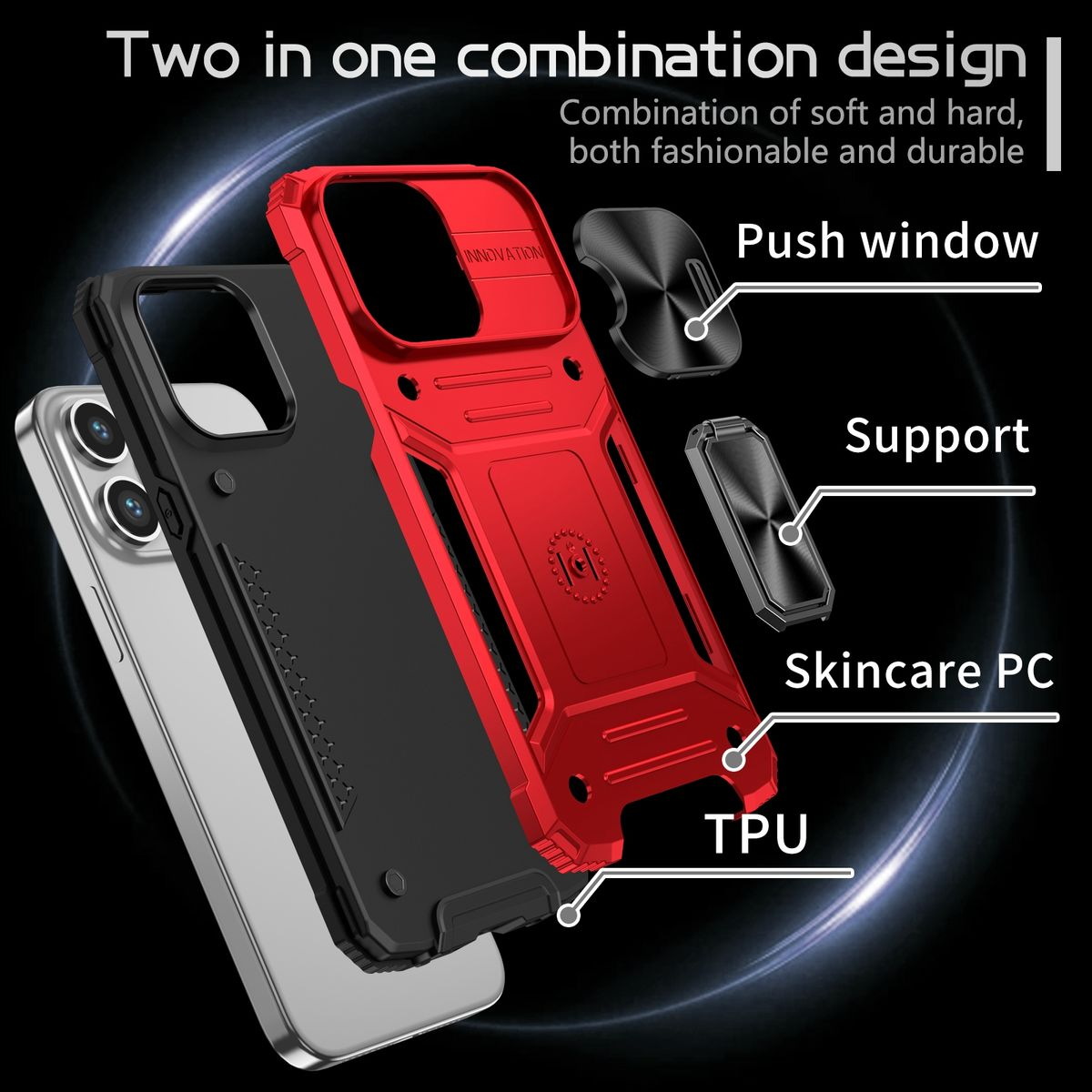 KÖNIG DESIGN Case, Backcover, Apple, Pro, iPhone 15 Rot