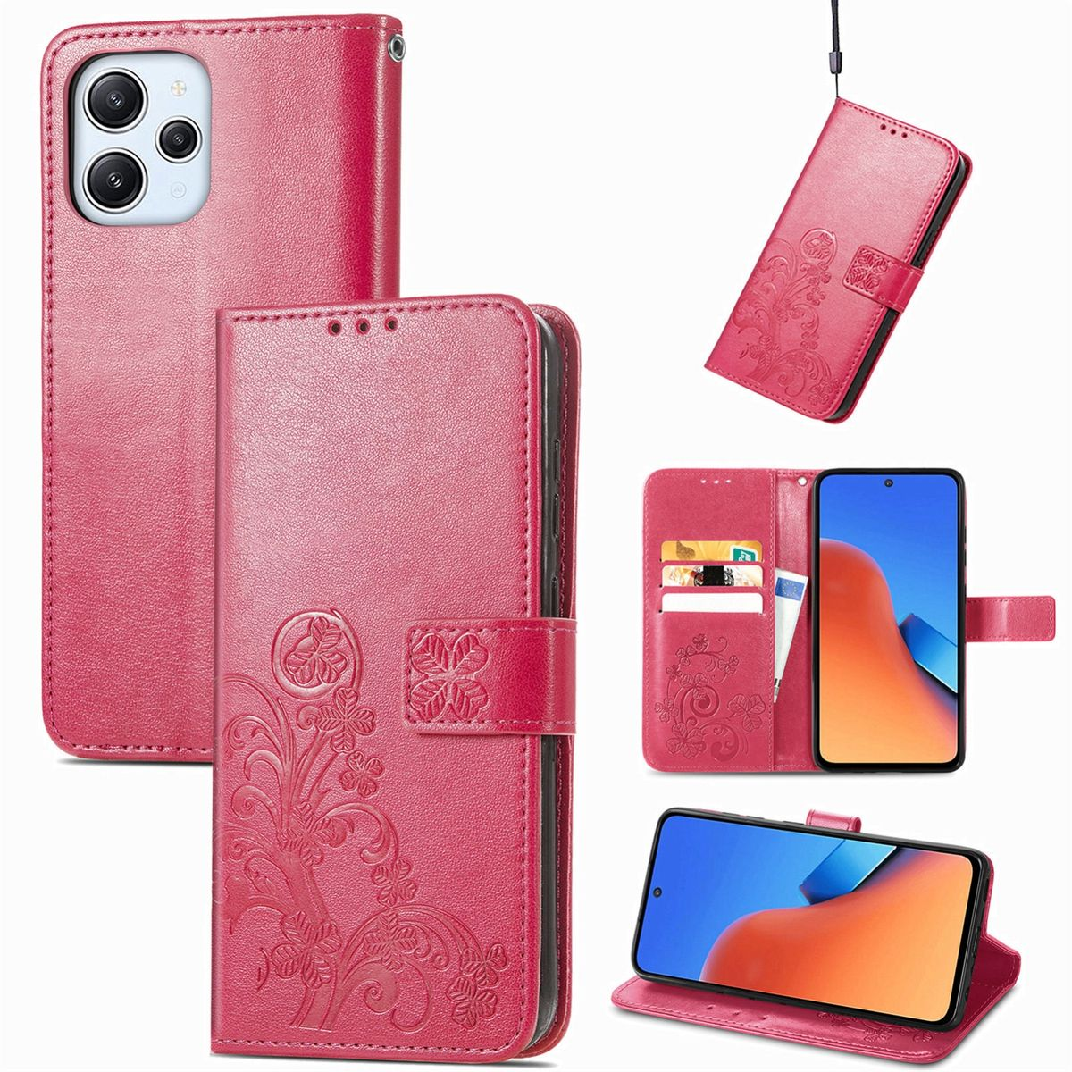 12 Rdemi Case, Book Magentarot DESIGN Xiaomi, Bookcover, KÖNIG 5G,