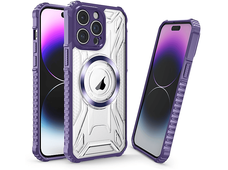 KÖNIG DESIGN Backcover, Case, iPhone Apple, Dunkelviolett 15 Pro