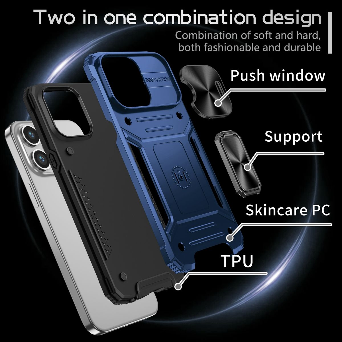KÖNIG DESIGN Case, Backcover, Apple, Max, 15 Blau Pro iPhone