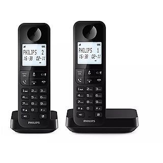 Teléfono inalámbrico - PHILIPS D2702B/12, Análogo, Negro