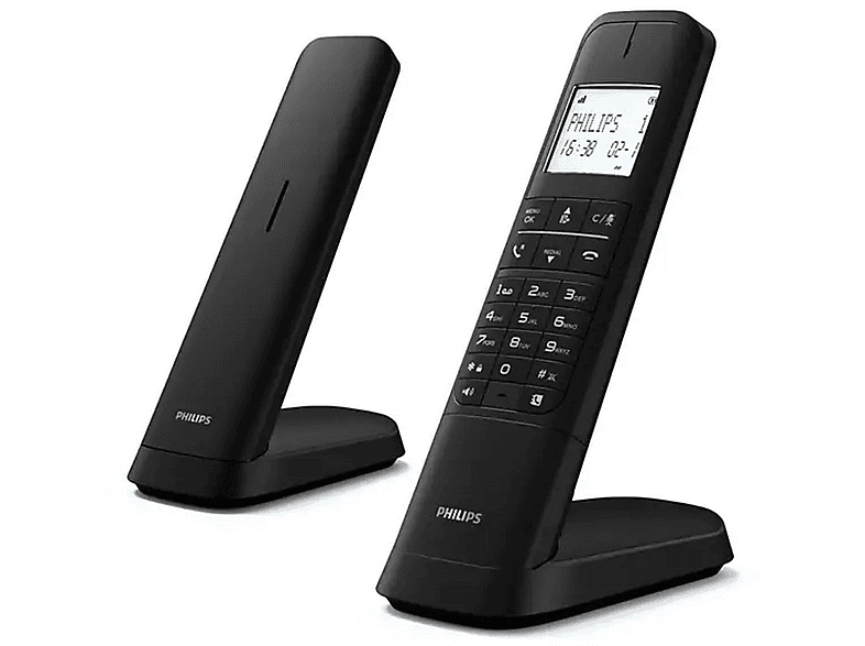 Philips D4702B/34 Teléfono Inalámbrico Duo Negro