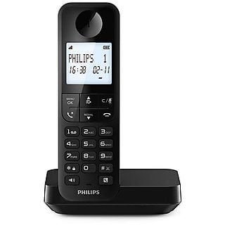 Teléfono inalámbrico - PHILIPS D2701B/12, Análogo, Negro