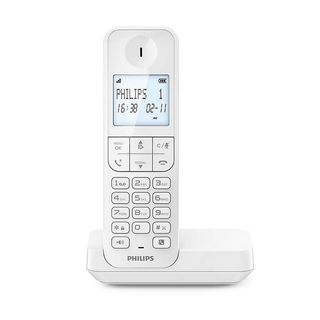 Teléfono inalámbrico - PHILIPS D2701W/12, Análogo, Blanco