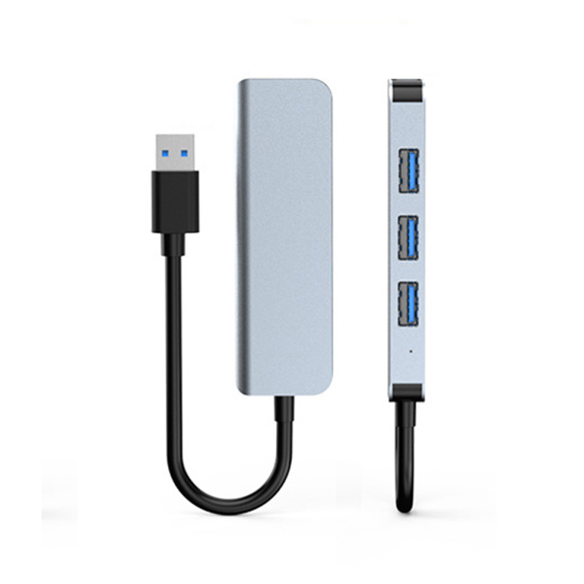 INF USB-Hub, USB2.0-Ports und USB3.0-Port 1 3 USB-Hub Silbergrau mit