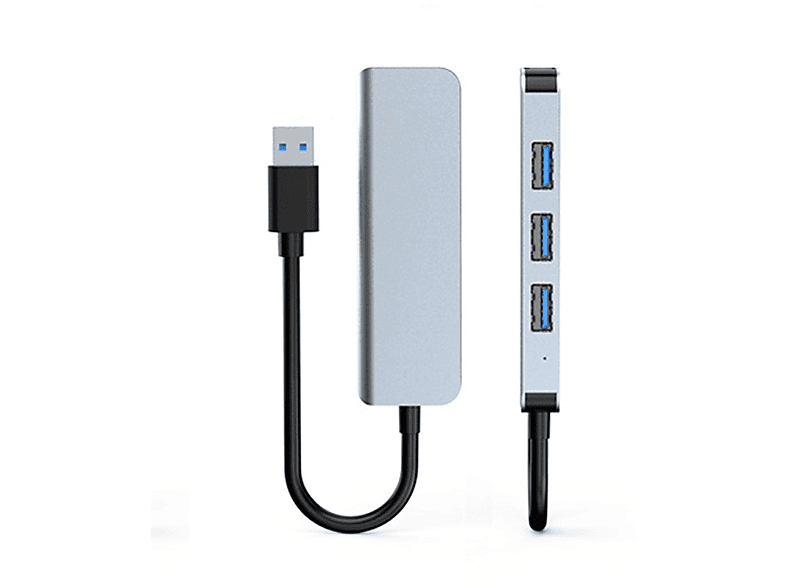 1 Silbergrau USB-Hub 3 INF USB2.0-Ports und USB-Hub, USB3.0-Port mit