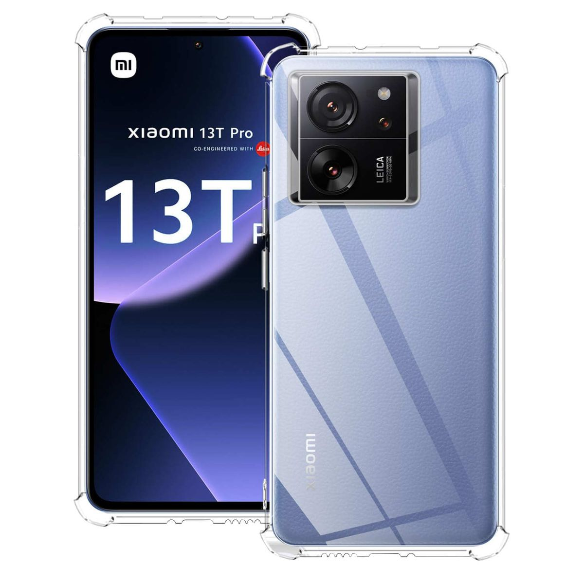 WIGENTO 1x TPU Schock Ecken Silikon Transparent / 13T Xiaomi, Backcover, Pro, dünn robust, verstärkte 13T Hülle