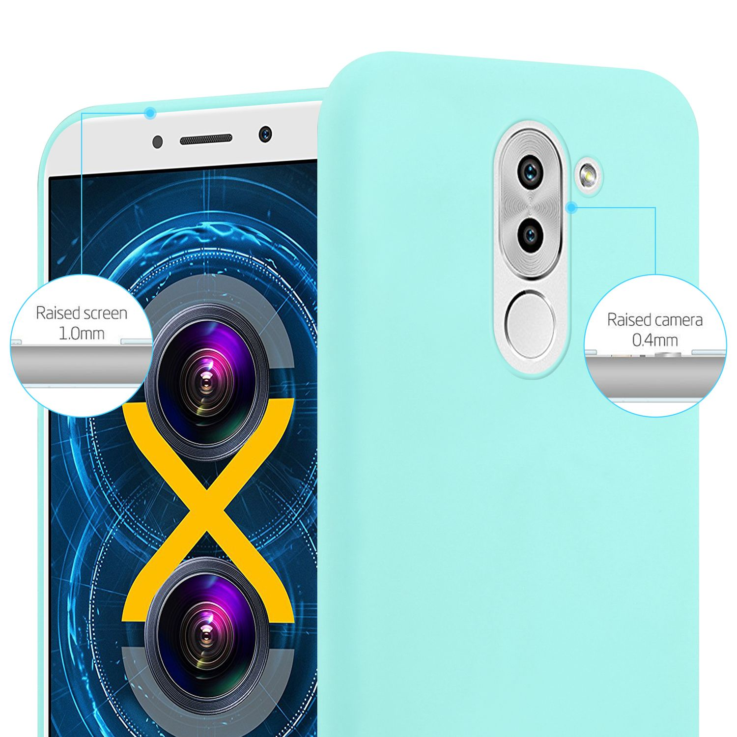 CANDY 2017 Style, GR5 Hülle Honor Candy im LITE BLAU / Backcover, 6X, CADORABO / TPU MATE 9 Huawei,