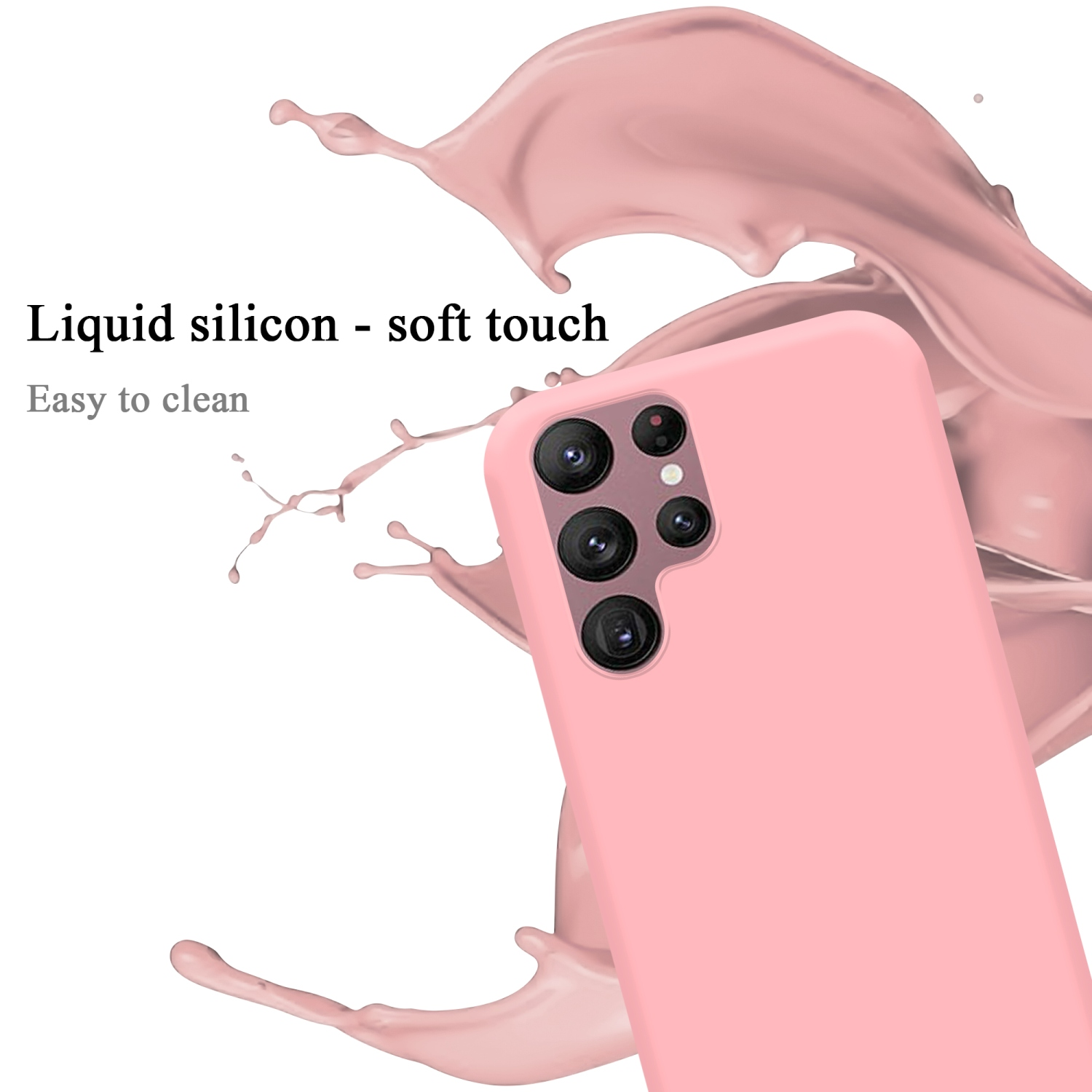 Galaxy Case S22 Samsung, ULTRA, Hülle Backcover, Style, PINK CADORABO im Liquid Silicone LIQUID