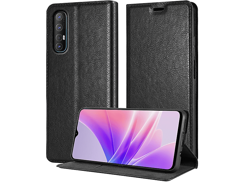 CADORABO Book Hülle Invisible Magnet, Bookcover, Oppo, FIND X2 NEO, NACHT SCHWARZ