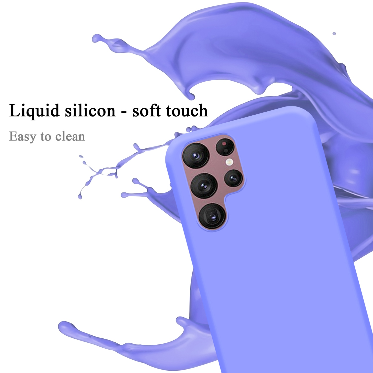 ULTRA, im Galaxy Style, CADORABO Case Silicone LIQUID Samsung, S22 Liquid Hülle HELL LILA Backcover,