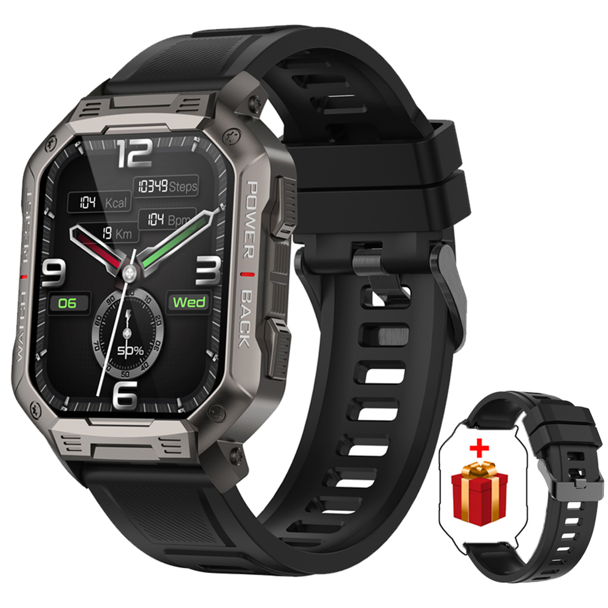 silicone, NX3 HAMTOD Schwarz Smartwatch IP67