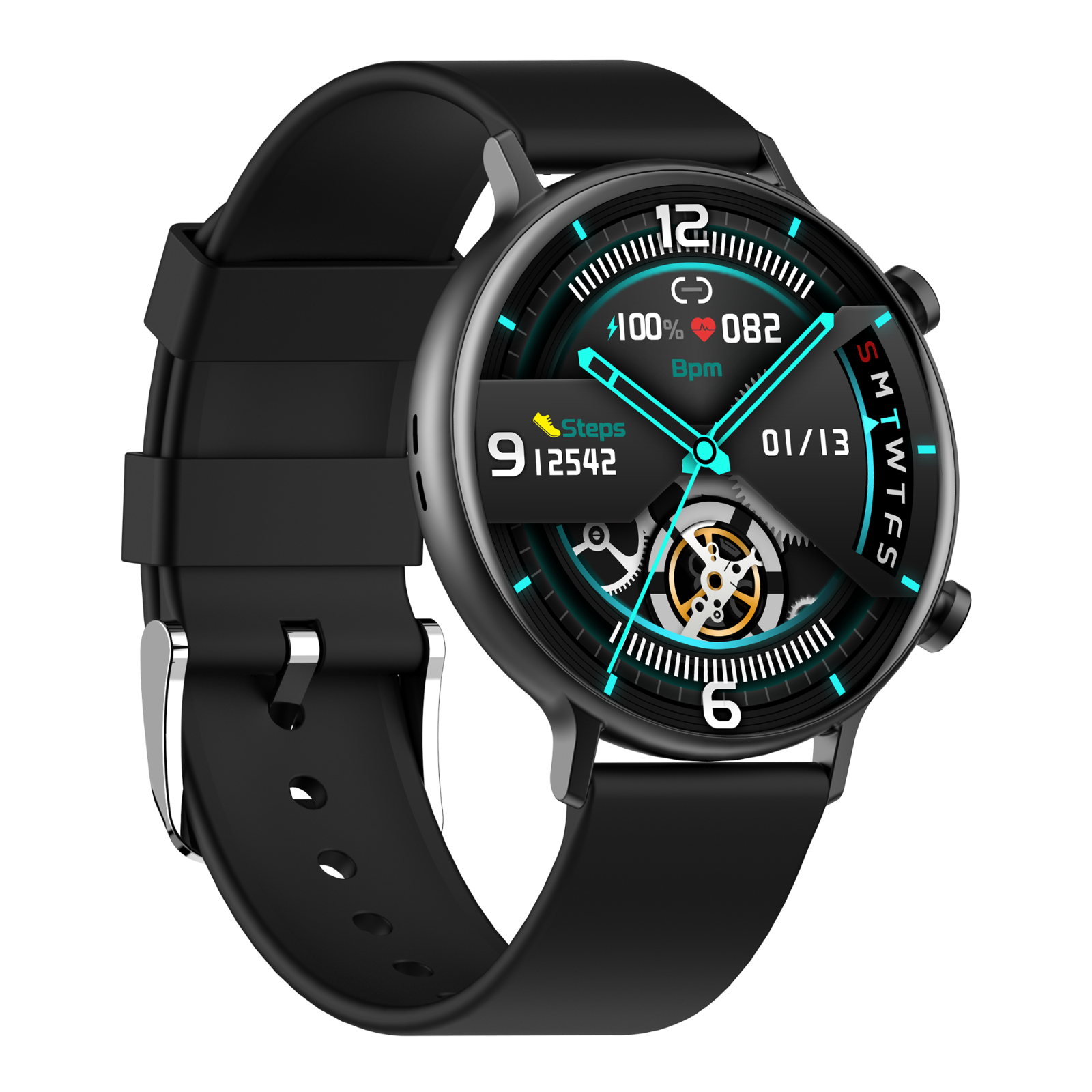 HAMTOD GW33SE IP67 Smartwatch silicone, 200 Schwarz mm